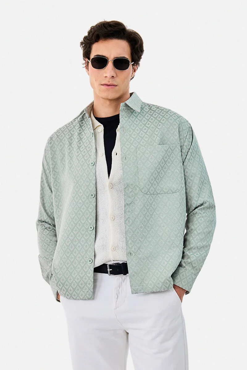 SNITCH Relaxed Fit Geometric Overshirt